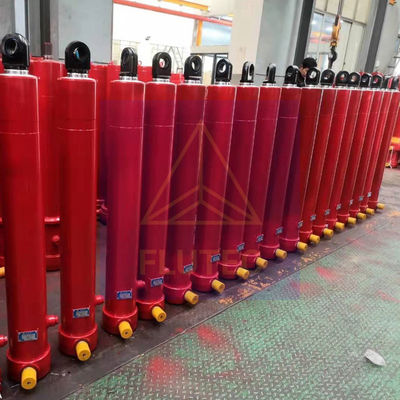 Flutec Telescopic Hydraulic Cylinder Double Acting Oil Cylinder For Mechanical Engineering